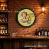 Clube do Álcool Decoração de Parede para Bar Caseiro Acessórios para Bar Externo Placa de Cerveja Placa de Lata em Formato de Tampa de Garrafa