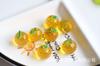 Acessórios de Resina para Joias DIY Frutas Transparentes Semi-Dimensionais Pêssego Abacate Morango Material para Faixa de Cabelo Infantil