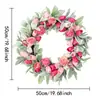 Modelo Nuevo 2026 Corona de Pascua y Acción de Gracias con Orejas de Conejo, Tulipanes y Rosas para Puerta Principal y Decoración de Pared