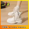Botas Martin Tendência com Solado Grosso para Mulheres, Estilo Britânico, Novo Modelo Outono 2026, Zíper Lateral, Botas Curtas para Pessoas Baixas, Bico Redondo, Cano Curto