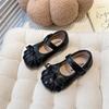 Sapatos Pequenos de Couro para Crianças 2025 Outono Novo Estilo Coreano Sapatos de Princesa para Meninas para Crianças Pequenas e Médias e Bebês Bico Baixo Sapatos Mocassim Dropshipping
