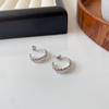 Kashite Corea del Sur estilo coreano plata esterlina S925 moderna elegante textura cóncavo-convexa engranaje inclinado aretes personalizados para mujer