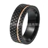 Moda Masculina Europea y Americana Personalizada Transfronteriza Anillo de Acero Inoxidable de 8 mm Chapado en Diamante Negro Regalo de Boda para Hombres Venta al por Mayor