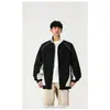 Moda Primavera 2026 Transfronteriza Diseño Personalizado Bloque de Color Cuello Alto Chaqueta Piloto Chaqueta Abrigo Superior Moderna para Hombre