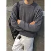 Outono/Inverno 2026 Nova Camiseta Masculina e Feminina American High Street de Chenille com Gola Redonda e Manga Longa Casual Solta Cor Sólida Top Tendência