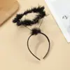 Nueva Diadema de Halo de Ángel con Plumas Blanco y Negro Bicolor Atmósfera de Fiesta Fotografía Venta de Lindo Accesorio para la Cabeza Diadema de Estilo Lindo