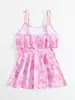 Nuevo Traje de Baño Infantil con Estampado de Pulpo Rosa de Dibujos Animados, Traje de Baño de una Pieza para Niños Talla Mediana y Grande, Traje de Baño Fresco para Niñas Pequeñas