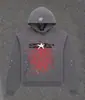 Sudadera con capucha de forro polar grueso de peso pesado 450 g, original de ultramar, para hombre, con estampado de espuma de Araña Sp5Der