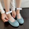 Botas Shang Algodón Primavera y Verano Nuevos Calcetines Invisibles Retro Ballet Poco Profundos Lazo Ola Hueco Niña Calcetines de Barco