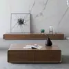 Móvel de TV moderno minimalista em madeira maciça para salas pequenas, móvel de chão na cor nogueira, móvel de TV minimalista de piso de luxo leve italiano
