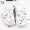 Cadena Metálica de Flores para Zapatos Color Pedrería Combinable Accesorios DIY Decorativos Removibles Agujero Zapatos Joyería traje en stock