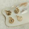 Color oro de paquete de 14K, estrella y luna con etiqueta retenedora de color, accesorios hechos a mano para bricolaje, colgante con diana de corazón dorado