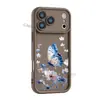 Funda Móvil Transfronteriza para Apple 15 Pro Max, Diseño de Mariposa Azul y Blanco, Funda Suave Anti-Caídas para iPhone 17 Pm, Cubierta de Protección Total