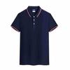 Camisa Polo de Algodón Puro de Manga Corta para Hombre con Logo Impreso, Camiseta de Trabajo Corporativo, Camisa Publicitaria Cultural Personalizada con Texto Impreso