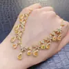 Collar Transfronterizo con Borla de Zafiro Amarillo Natural para Mujer Accesorios de Nicho Joyería de Alta Gama en Plata 925 3*4 Ventas Directas de Fábrica de Joyería
