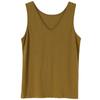 Camisola de Algodón y Lino para Mujer Verano Estilo Coreano Bottoming Cuello en V Suelta Adelgazante Color Sólido Camiseta sin Mangas Top