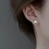 Nuevos aretes de conejo blanco pequeño de gota de pegamento cepillado mate para mujer, moda, lindos, lindos, lindos, aretes simples de conejo, aretes al por mayor