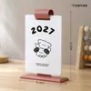 Suporte de Calendário de Mesa com Design de Cachorrinho Fofo, Calendário Simples 2027, Novo Modelo para o Ano do Carneiro, Adequado para Estudantes e Planejamento e Anotações na Mesa do Escritório