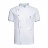 Ropa de Trabajo de Chef de Catering de Hotel de Manga Corta de Verano Transpirable Herramientas de Cocina de Restaurante Cantina Hotel
