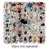 50 pegatinas de araña insecto artrópodo creativas papelería DIY taza libreta de mano pegatinas impermeables al por mayor