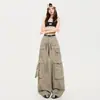 Jeans de trabajo de pierna ancha estilo americano para mujer, nuevo diseño de principios de otoño 2026, multibolsillos, holgados, adelgazantes, pantalones de pierna recta