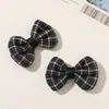 Otoño Invierno Tela a Cuadros Retro Moño Tridimensional Pinza de Garra DIY Flor para Zapato Accesorio para el Cabello Broche Accesorios para Ropa
