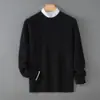 Suéter de Moda Nuevo Otoño e Invierno Holgado Casual Versátil Capa Base Tejido Suéter de Lana de Cuello Redondo para Hombre Engrosado Venta al por Mayor