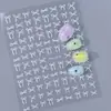 Pegatinas Sencillas de Gato con Lazo para Uñas Adhesivas Planas Color Sólido Lazo de Cinta Pegatinas de Uñas DIY Estilo DH