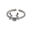 Accesorios de joyería hechos a mano DIY S925 Anillo de princesa simple de alce de asta abierta de plata 5-6 con soporte vacío de perla 2731