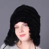 Gorro de pelo de conejo rex grueso y cálido, con protección para las orejas, de algodón y piel de conejo, informal, de lana, para otoño e invierno.