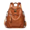 Mochila de cuero suave de alta gama transfronteriza para mujer, nueva mochila ligera casual para el día a día, estudiantes, escuela, mochila de viaje de gran capacidad