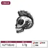 Parche Bordado de Tela con Cabeza de Calavera Fantasma Guitarra de Rock Insignia Parche de Banda de Rock Estilo Punk Blanco y Negro Parche Parche