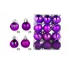 Bolas Electroplateadas Navideñas Transfronterizas 3cm Bolas Brillantes, Bolas Rosas, Bolas Mate, Coloridas Caja de PVC de 24 Adornos para Decoración de Árbol de Navidad