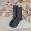 Calcetines de Cashmere para Hombre de Doble Aguja Color Sólido de Pelo Medio Otoño e Invierno Hilo de Color Coreano Cashmere Hechos a Mano Calcetines Japoneses Apilados