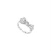 Design de nicho high-end bow 925 sterling anel de prata moda feminina leve luxo personalizado comida finger ring ajustável