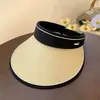 Nuevo Sombrero de Sol de Copa Abierta para Mujer, Sombrero Grande de Verano que Cubre la Cara, Sombrero de Sol Negro de Goma, Sombrero de Sol de Paja Anti-UV