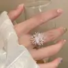 Anillo de Diente de León Exquisito y de Alta Gama para Mujer, Diseño de Flor Tridimensional, Moderno y Único, Estilo Celebridad de Internet, Anillo Abierto Ajustable, Anillo para Dedo Índice de Nicho