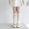 Cubrezapatos de Algodón para Niñas para Primavera y Verano, Calcetines Holgados de Malla con Borde de Volantes, Calentadores de Pierna Lindos de Hilo Plateado Kt con Lazo para la Pantorrilla