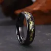 Anéis de Casal de Aço Inoxidável 6mm Incrustados em Ouro e Prata Aço Titânio Atacado Direto do Fabricante