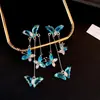 Brincos Super Delicados de Prata com Flores Cravejadas de Diamante e Franjas de Cristal, Brincos Versáteis Doces e Elegantes com um Toque de Luxo Leve e Sofisticado para Mulheres