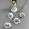 Flor Artificial Rosa Burbuja de 4 Cabezas de Tallo Cruzado para Arreglo de Escena, Decoración Realista de Alta Gama, Flor de Boda, Flor de Rosa