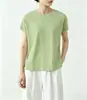 Japón Rakuten 9 Colores Verano Nueva Camiseta de Manga Corta para Mujer Abertura Lateral Bajo Curvo Top Básico para Mujer Transfronterizo