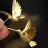 [gárgara pájaro dorado] nuevos pendientes de pájaro retro estilo chino pendientes de diseño nicho alta sensación pendientes de moda exquisitos