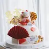 Decoração de Bolo de Aniversário Decoração de Bolo Gato da Sorte Gato da Sorte Manual Vibratório Criativo Decoração Gato da Sorte Confeitaria Sobremesa Vestir