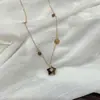 Diseño Francés de Nicho Estrella de Cinco Puntas Piedra Ojo de Tigre Amazonita Colgante con Borla de Estrella Collar de Acero de Titanio Color que Conserva el Color