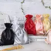 Bolsa de satén con cordón, Satén de seda sintética, Bolsa de regalo, Bolsa de almacenamiento a prueba de polvo para cosméticos y joyas
