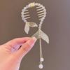 Accesorios para el cabello con forma de bola y orejas de conejo para mujer, elegante tocado, artefacto para el cabello en la parte posterior de la cabeza, horquilla, horquilla con cola de pony de sentido avanzado para mujer