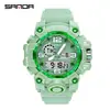 Reloj Electrónico de Moda Transfronterizo Sanda para Hombre Resistente al Agua Luminoso Despertador Multifuncional Reloj Deportivo para Hombre en stock Suministro Directo