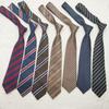Song Xiaoxia 8cm Rayas Japonés Básico dk/jk Corbata Mujer ins Moda Camisa de Mano Estilo Universitario Neutro