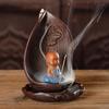 Queimador de Incenso Cascata de Cerâmica Pintada Original Artesanato Cerâmico Queimador de Incenso Areia Roxa Queimador de Incenso Monge Pequeno Fábrica Direta Queimador de Incenso